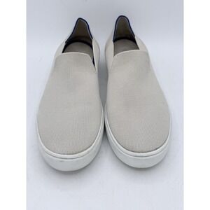 Rothys Womens 10 The Original Slip On Sneaker Shoes Beige Knit Comfort Flat Walk